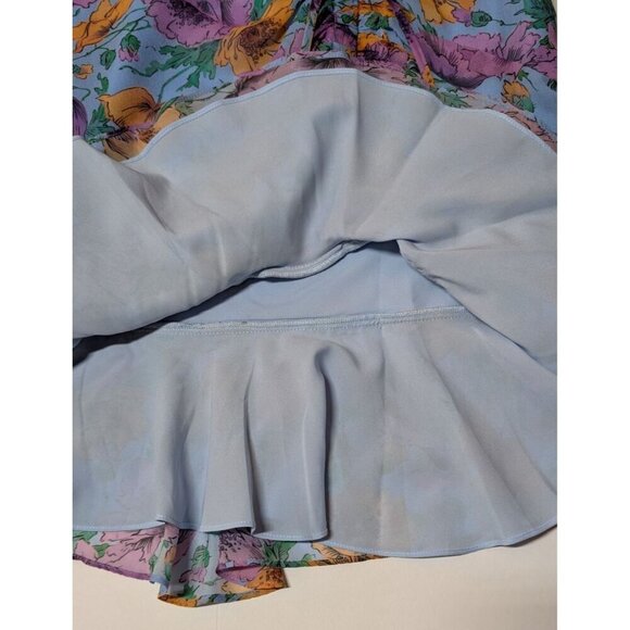 Veronica Beard Dress Sean Floral Printed Ruched Mini 100% Silk Size 4 - Picture 10 of 16